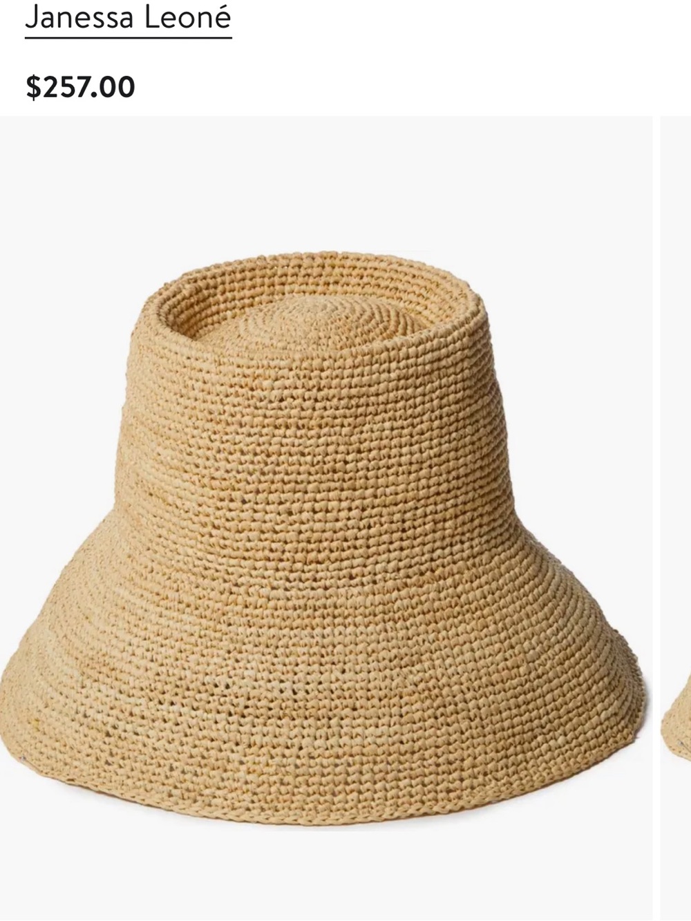 JANESSA LEONÉ FELIX BUCKET Natural Straw Bucket Hat  women size M new 
$257 - Picture 5 of 8